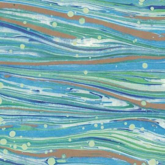 Blue and Green Marbled Stone Swirl Print Italian Paper ~ Tassotti